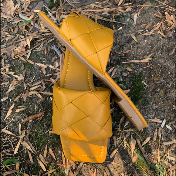Mustard Faux Suede Sandals - Picture 3 of 4